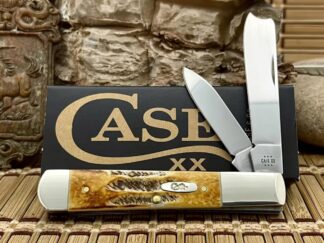 Case XX USA 2024 6.5 Burnt Bone Stag 65338 Stainless Razor Barlow Pocket Knife