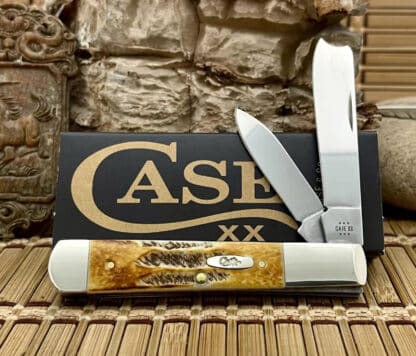 Case XX USA 2024 6.5 Burnt Bone Stag 65338 Stainless Razor Barlow Pocket Knife