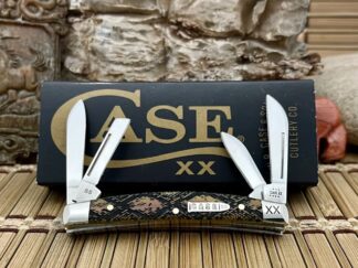 Case XX USA 2023 Antique Bone Diamondback Snake Skin 1/500 Small Congress Knife