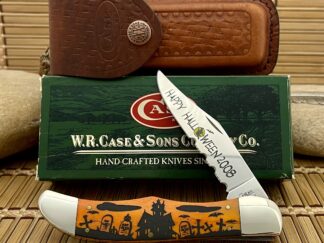 Case XX USA Super Rare 2008 Persimmon Bone HALLOWEEN Folding Hunter Knife