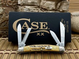 NEW Case XX USA Beautiful Custom 6.5 BONE STAG Engraved Small Congress Knife #19