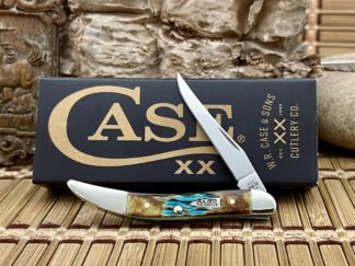 Case XX USA 2024 Crandall Jig Hand Fired Sky Blue Arrowhead Toothpick Pocket Knife