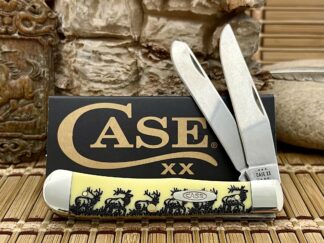 Case XX USA 2024 Beautiful Smooth Yellow ELK Walking Trapper Pocket Knife