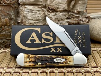 Case XX USA 2024 Peachseed Jig AMBER Bone 133 Stainless Mini Copperlock Knife