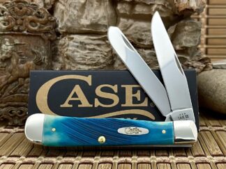 Case XX USA Sawcut Caribbean Blue Bone 25592 Stainless Trapper Pocket Knife