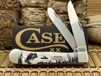 Case XX USA White Pearl BASS Fever Fishing 1/500 Trapper Pocket Knife