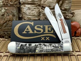 Case XX USA Natural Bone BEAR Sportsman Series 81223 Trapper Pocket Knife
