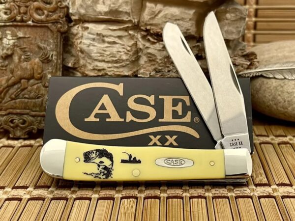 Case XX USA 2024 Beautiful Smooth Yellow BASS Fishing Trapper Pocket Knife