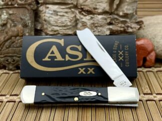 Case XX USA Rough Black Delrin CA18239 Stainless Razor Barlow Pocket Knife