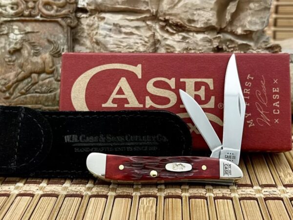 Case XX USA 2024 Peachseed Old Red Bone My First Case 3693 Peanut Pocket Knife