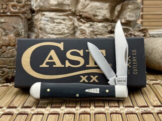Case XX USA 2022 Smooth Black Micarta 27737 Swell Center Jack Pocket Knife