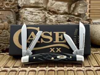 Case XX USA 2023 Rough Black Delrin 18238 Stainless Small Congress Pocket Knife