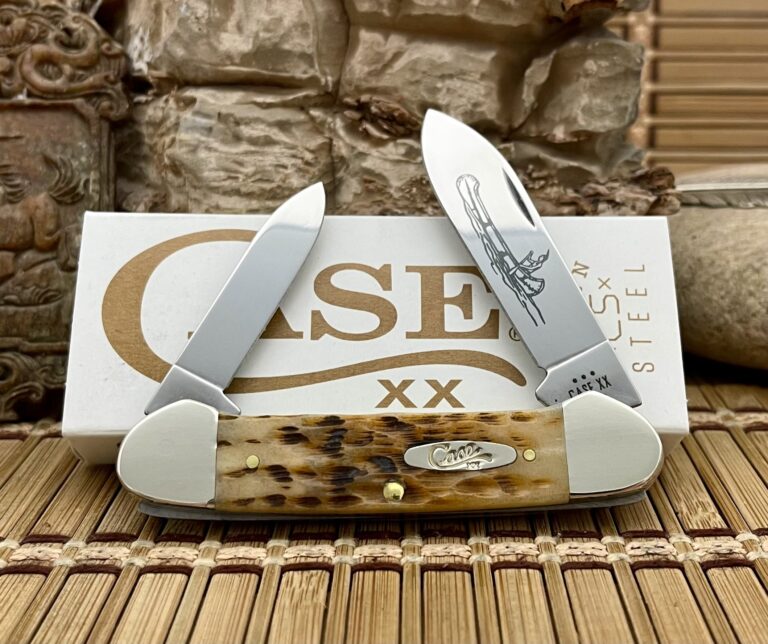 【新品】TLS KNIT CASE Case XX USA 2024 Peachseed Jig AMBER Bone 263 Canoe Knife