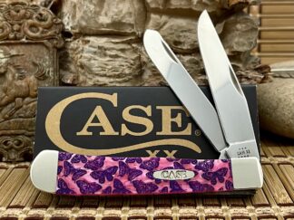 Case XX USA 2023 Pink Salmon Butterflies 1/500 Trapper Pocket Knife