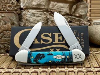 Case XX USA 2023 Caribbean Bone BASS Fish 1/500 Canoe Pocket Knife