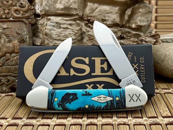 Case XX USA 2023 Caribbean Bone BASS Fish 1/500 Canoe Pocket Knife