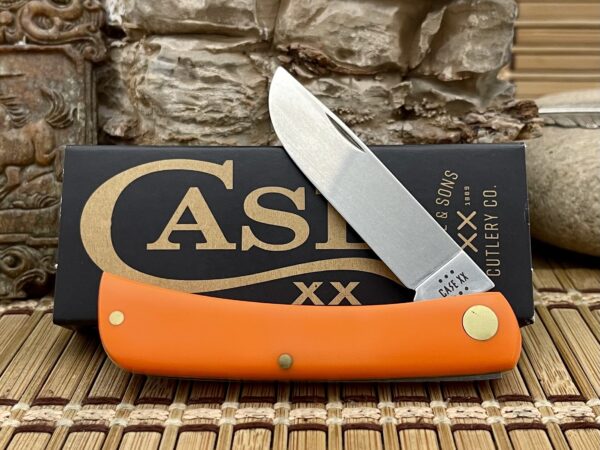 Case XX USA 2024 Smooth Orange Synthetic 80502 Stainless Sod Buster Jr Knife