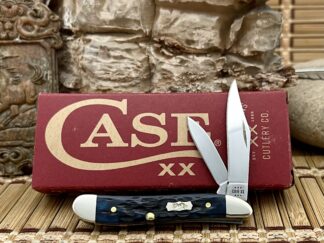 Case XX USA Pocket Worn Mediterranean Blue Bone 51858 Peanut Pocket Knife