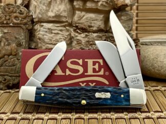 Case XX USA 2024 Pocket Worn Mediterranean Blue Bone 51861 Large Stockman Knife