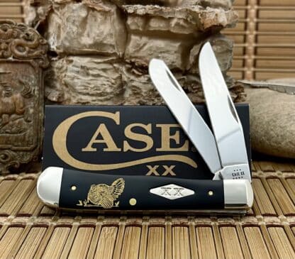 Case XX USA Beautiful Smooth Black Gold Edition TURKEY Trapper Pocket Knife