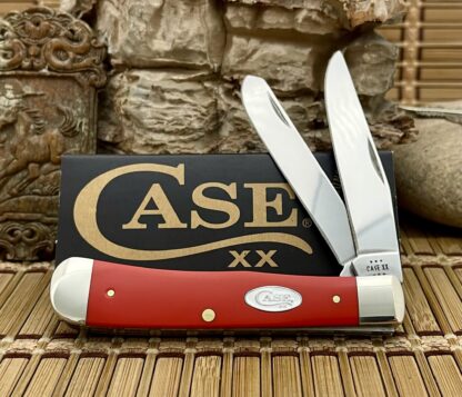 Case XX USA 2024 Smooth Red Synthetic 56980 Stainless Trapper Pocket Knife