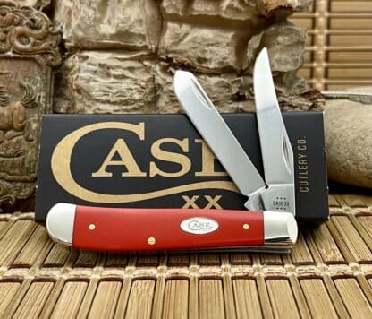 Case XX USA 2024 Smooth Red Synthetic 56981 Stainless Mini Trapper Pocket Knife