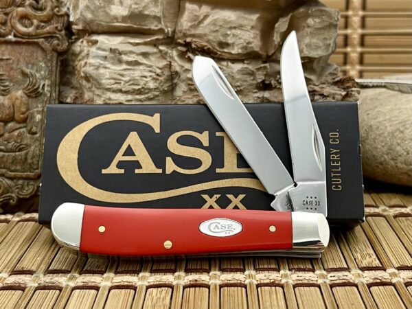 Case XX USA 2024 Smooth Red Synthetic 56981 Stainless Mini Trapper Pocket Knife