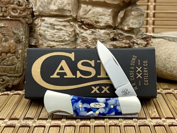 Case XX USA 2024 Blue Crackle Kirinite 50721 Stainless Lockback Pocket Knife