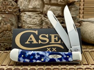 Case XX USA 2024 Blue Crackle Kirinite 50720 Stainless Trapper Pocket Knife