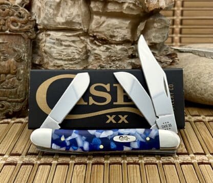 Case XX USA 2024 Blue Crackle Kirinite 50722 Stainless Stockman Pocket Knife