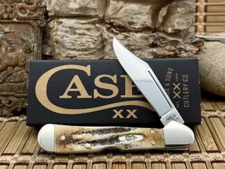Case XX USA 6.5 Burnt BONE STAG 65327 Stainless Mini Copperlock Pocket Knife