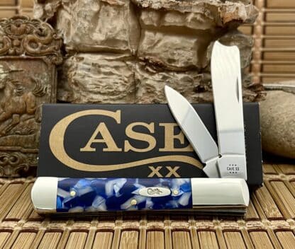 Case XX USA Blue Crackle Kirinite 50727 Stainless Razor Barlow Pocket Knife