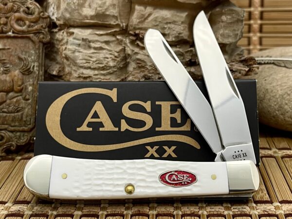 Case XX USA White Jigged Synthetic Sparxx 60182 Trapper Pocket Knife