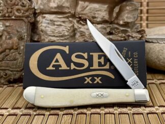 Case XX USA 2024 Smooth Natural Bone 13312 XX Oval Slimline Trapper Pocket Knife