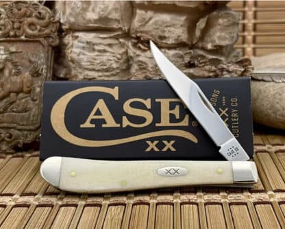 Case XX USA 2024 Smooth Natural Bone 13312 XX Oval Slimline Trapper Pocket Knife