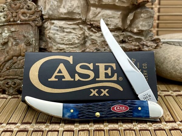 Case XX USA 2024 Jigged Navy BLUE Bone 6892 Medium Toothpick Pocket Knife