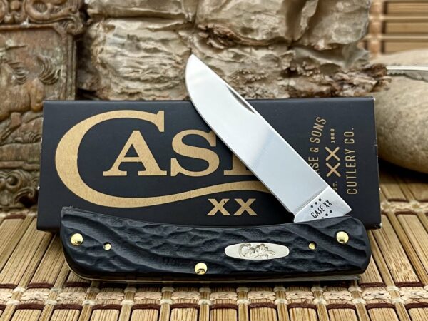 Case XX USA Rough Black Delrin 18229 Sod Buster Jr. Pocket Knife