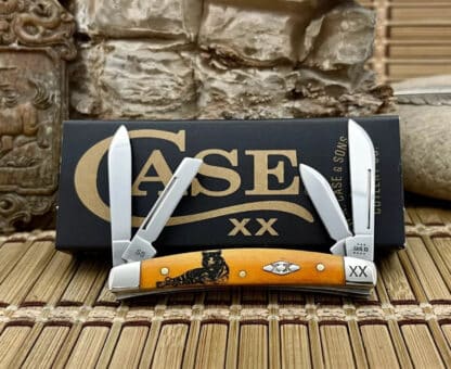 Case XX USA Persimmon Bone TIGER Stainless 1/500 XX Small Congress Pocket Knife