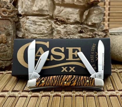 Case XX USA Persimmon Bone TIGER Stainless 1/500 XX Small Congress Pocket Knife - Image 2