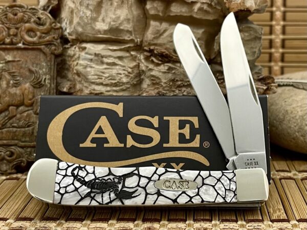 Case XX USA White Pearl SCORPION Edition 1/500 Trapper Pocket Knife NEW