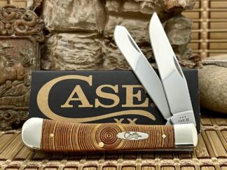 Case XX USA Chestnut Bone Gold Edition TREE RING Trapper 1/500 Pocket Knife