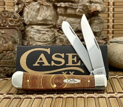 Case XX USA Chestnut Bone Gold Edition TREE RING Trapper 1/500 Pocket Knife