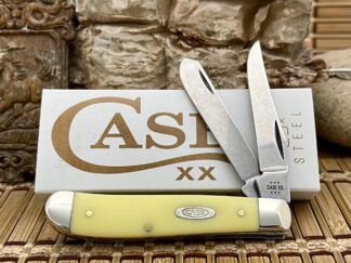 Case XX USA 2024 Smooth YELLOW Synthetic 029 Carbon Mini Trapper Knife