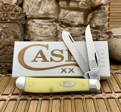Case XX USA 2024 Smooth YELLOW Synthetic 029 Carbon Mini Trapper Knife