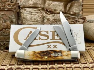 Case XX USA Peachseed Amber Bone 079 Medium Stockman Pocket Knife
