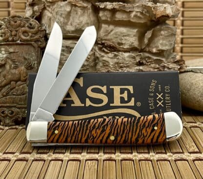 Case XX USA Persimmon Bone TIGER 1/500 Diamond Trapper Knife - Image 2