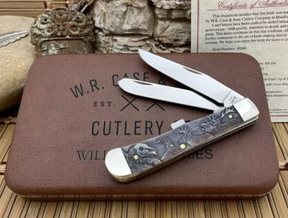Case XX USA Colorwash Bone Wild Game Series Trapper Gift Set Pocket Knife - Image 2
