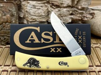 Case XX USA 2024 Smooth Yellow RACCOON Stainless Sod Buster Jr Pocket Knife