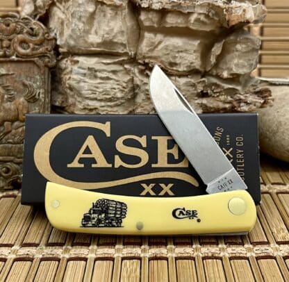 Case XX USA 2024 Smooth Yellow Logging TRUCK Stainless Sod Buster Jr Knife