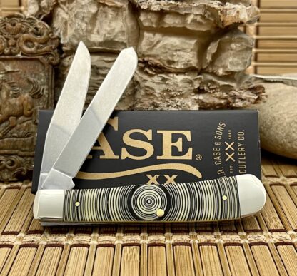 Case XX USA 2024 Beautiful Smooth Yellow TREE RING Trapper Pocket Knife - Image 2